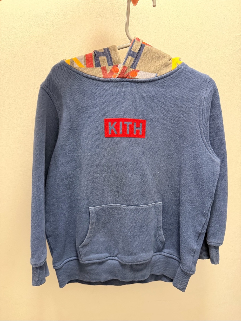 KITH Kids Blue Hoodie with Contrast Hood